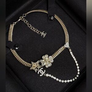 Chanel Silver Choker Charm Necklace Cruise 2023